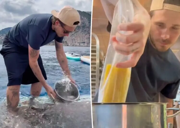 Aspiring chef Brooklyn Beckham horrifies fans by cooking pasta with seawater: ‘Is this ragebait?’