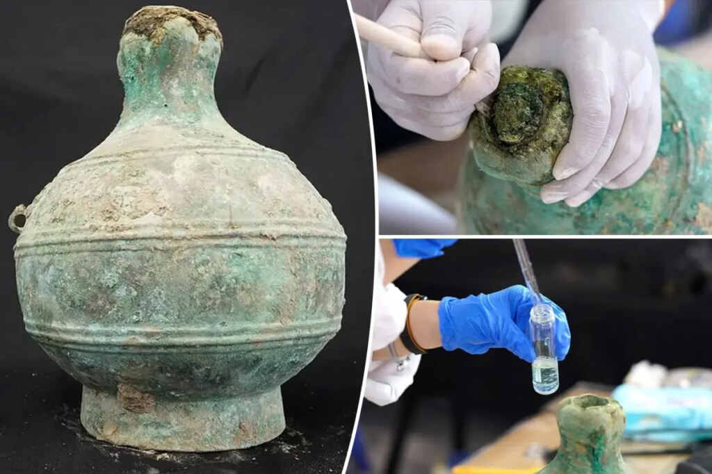 ‘Exceptionally’ well-preserved beer dating back two millennia discovered inside ancient bronze vessel