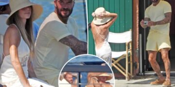David Beckham plays doting Instagram husband for wife Victoria on luxe family vacation