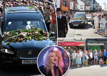 Thousands of Bonnie Tyler fans line the streets of Wales as late singer’s coffin is brought home