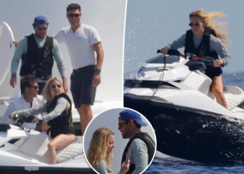 Sydney Sweeney and Scooter Braun jet ski during luxe Mediterranean vacation on David Geffen’s superyacht
