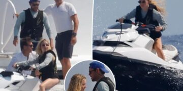 Sydney Sweeney and Scooter Braun jet ski during luxe Mediterranean vacation on David Geffen’s superyacht
