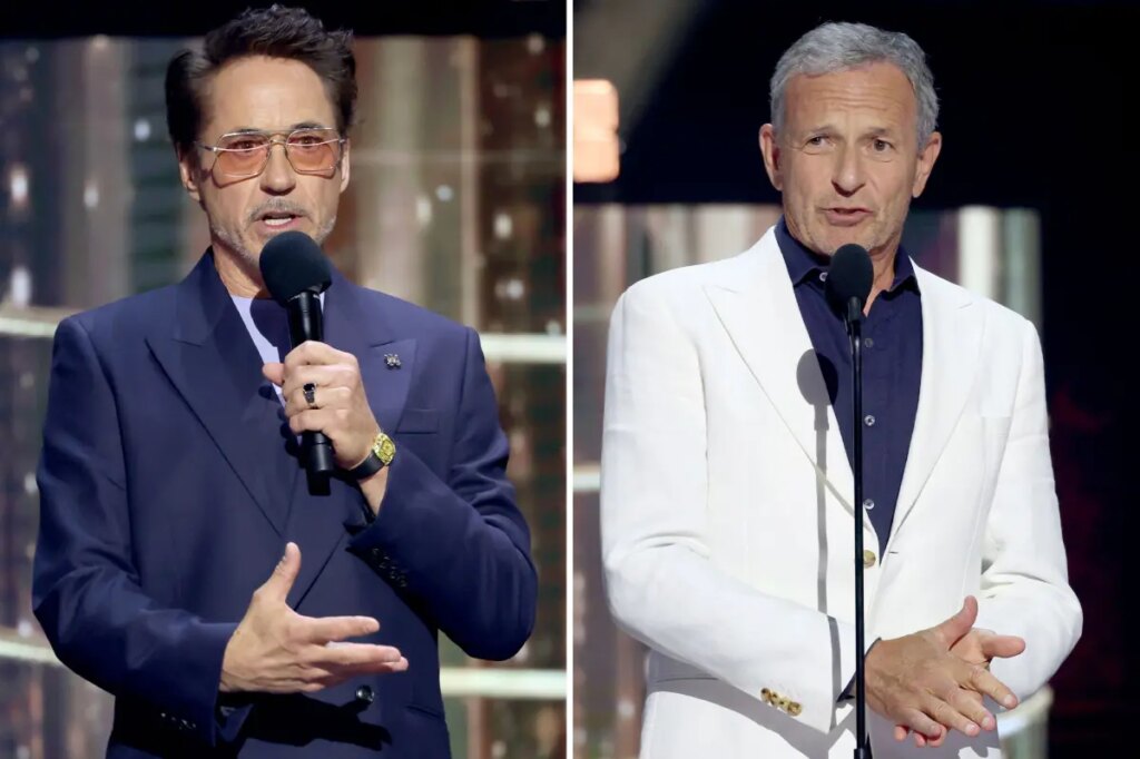 Robert Downey Jr. honors Bob Iger in 4-word sentiment at D23 as ex-Disney boss takes Lakers reigns