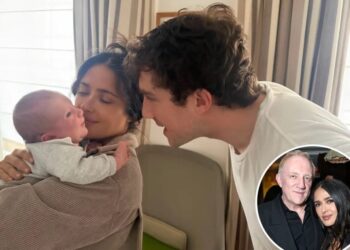 Salma Hayek is officially a grandma after stepson François Pinault Jr. welcomed first baby