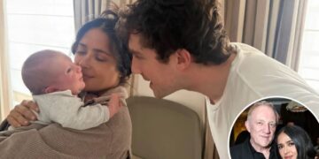 Salma Hayek is officially a grandma after stepson François Pinault Jr. welcomed first baby