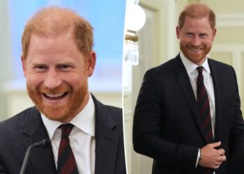Prince Harry is all smiles as he breaks cover on same day he announces UK return