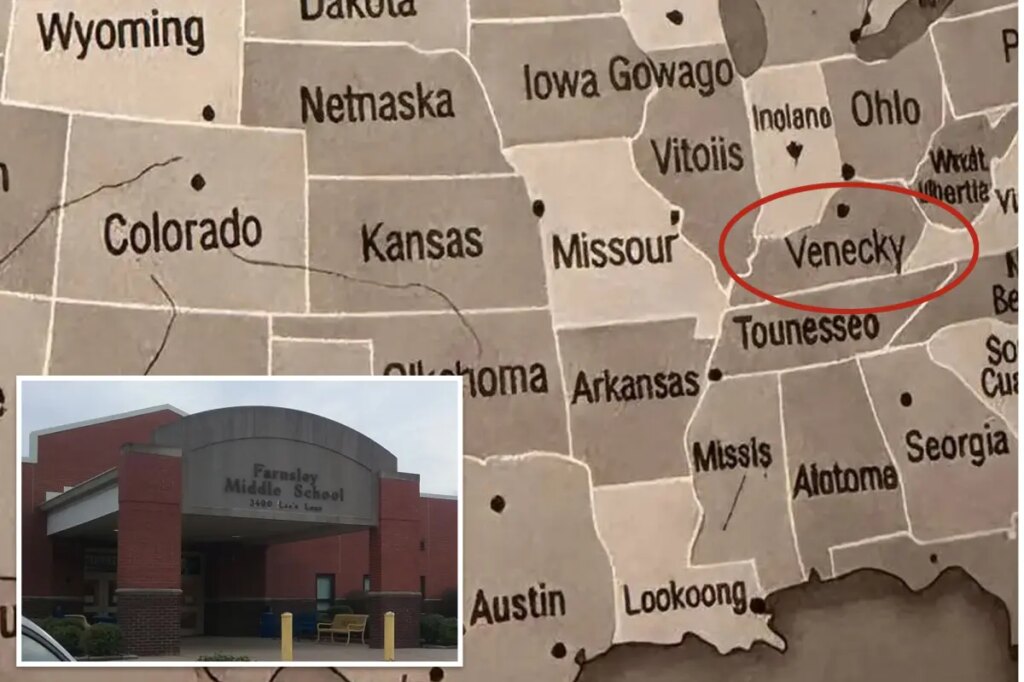 Students given AI slop with misspelled state names, faulty table of elements, angering parents