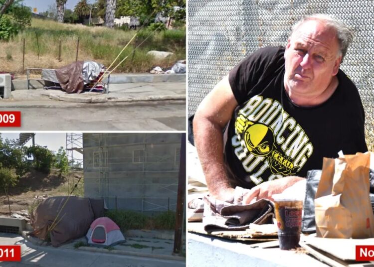 Homeless fixture has spent nearly 20 years on the same LA block — just check Google Maps