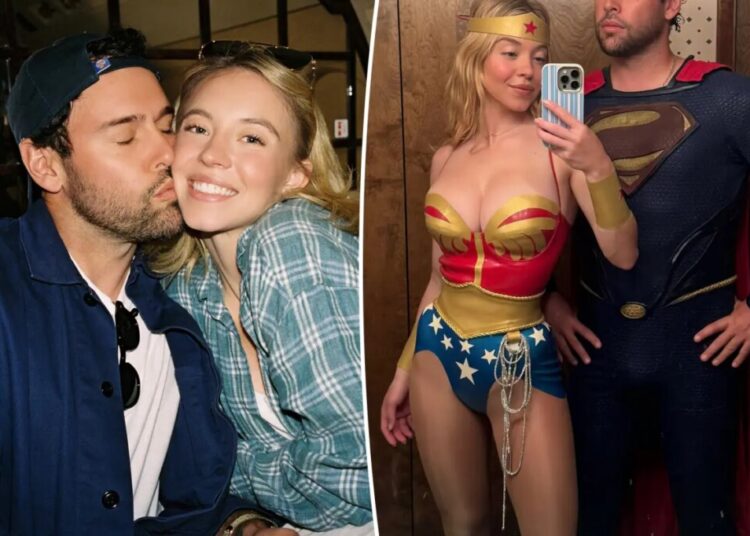 Sydney Sweeney rocks barely-there Wonder Woman costume as boyfriend Scooter Braun plays Superman