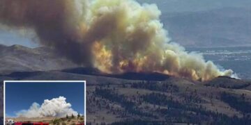 Hawk Fire explodes on California border as evacuation warnings issued
