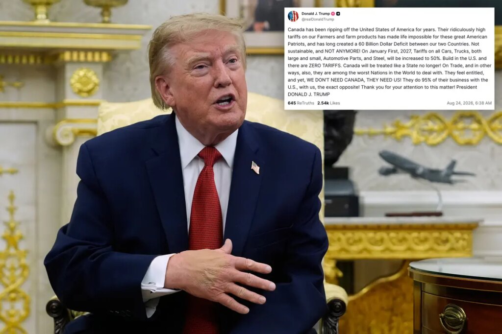 Trump revs up tariffs on Canada to 50% on autos and steel — says ally no longer worthy of 51st state status