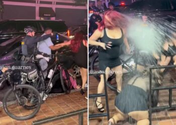 Utter pandemonium as mass street brawl between women breaks out near Tacos El Gordo in San Diego