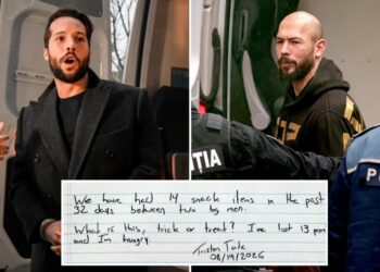 Tate brothers whine about jail snacks in childish handwritten note to lawyer
