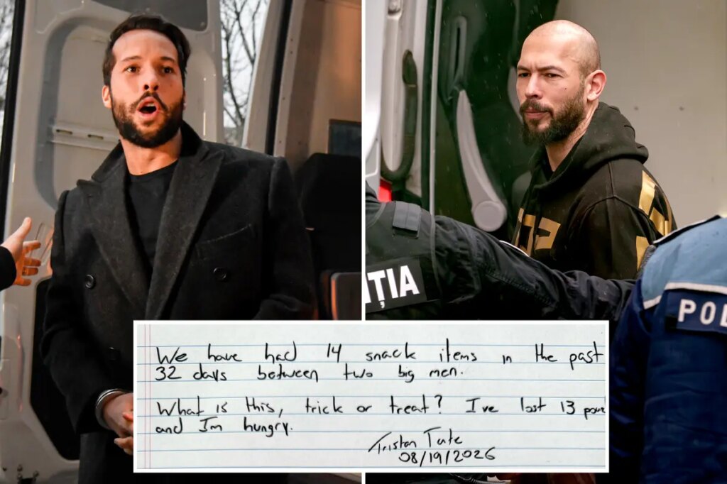 Tate brothers whine about jail snacks in childish handwritten note to lawyer