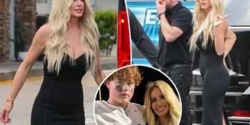 Kim Zolciak steps out for Palm Beach dinner as son KJ remains behind bars on sexual assault charges
