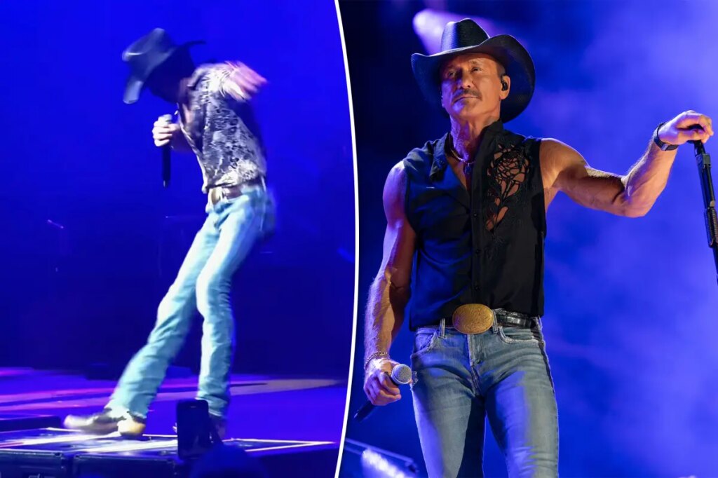 Tim McGraw takes hard fall onstage at Cincinnati concert after arriving 40 minutes late