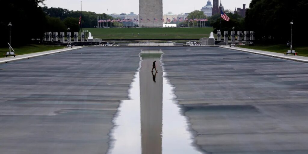 Trump blasts Pirro after she admitted Reflecting Pool damage was caused by botched installation and blamed Interior Dept. for not sharing information
