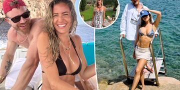 Kristin Cavallari flaunts her toned figure in bikinis during European summer vacation