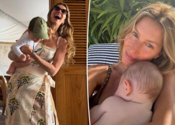 Gisele Bündchen shares rare photo of her 18-month-old son copying her workout routine: ‘What a gift’