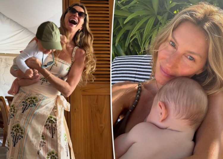 Gisele Bündchen shares rare photo of her 18-month-old son copying her workout routine: ‘What a gift’