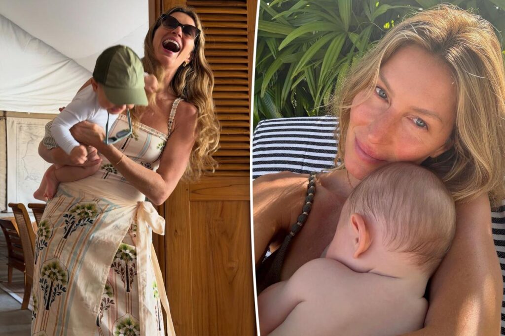 Gisele Bündchen shares rare photo of her 18-month-old son copying her workout routine: ‘What a gift’