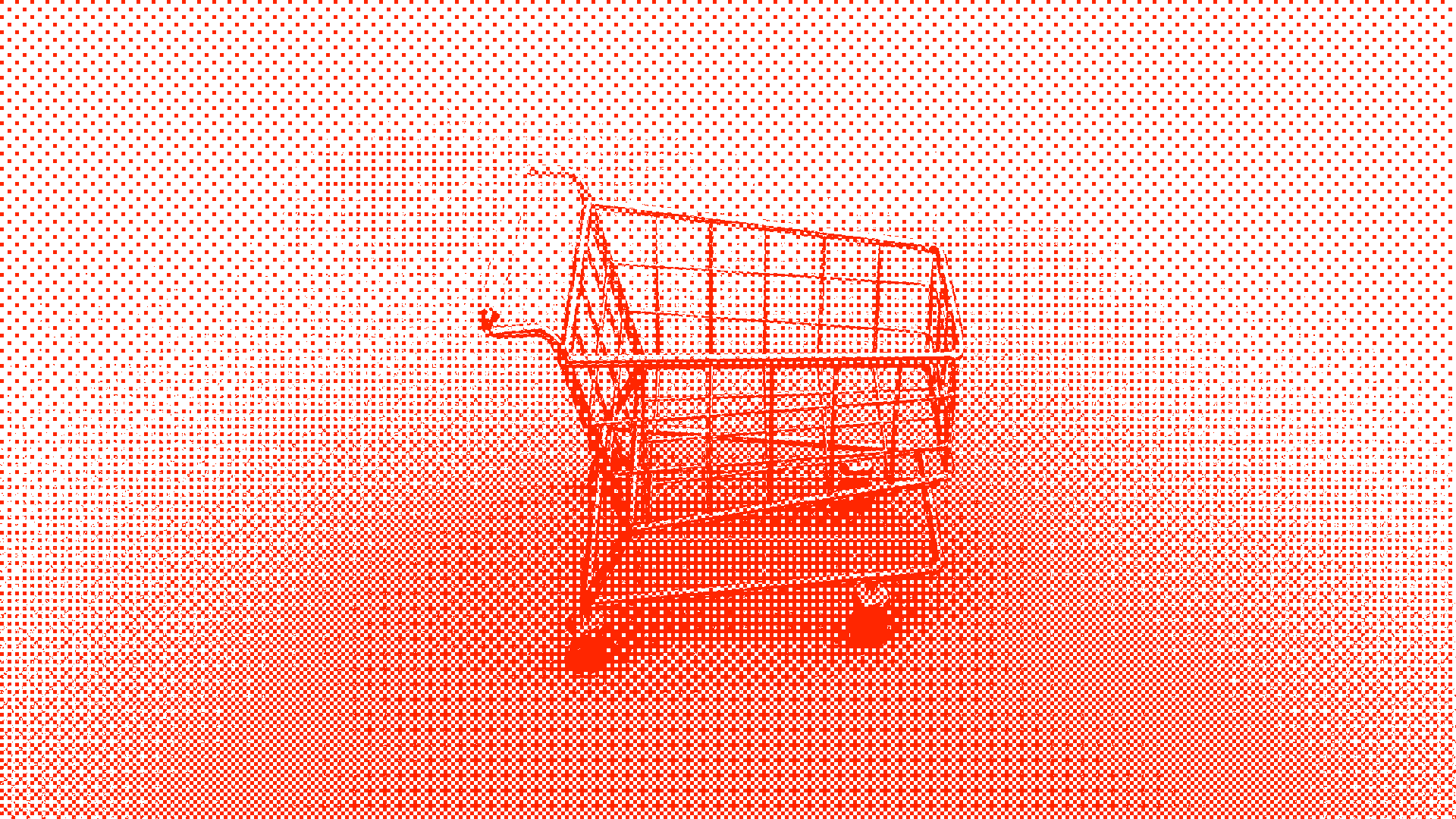 An illustration of a rotating shopping cart