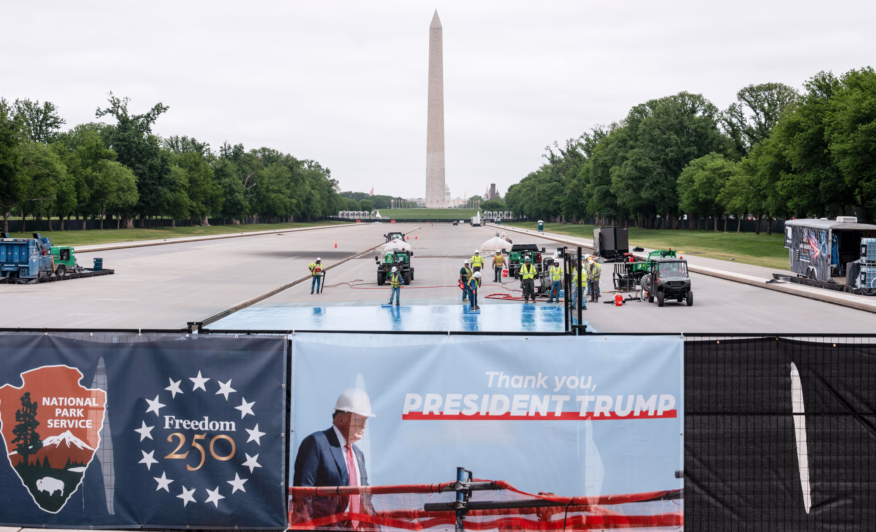 Construction at the Reflecting Pool in DC