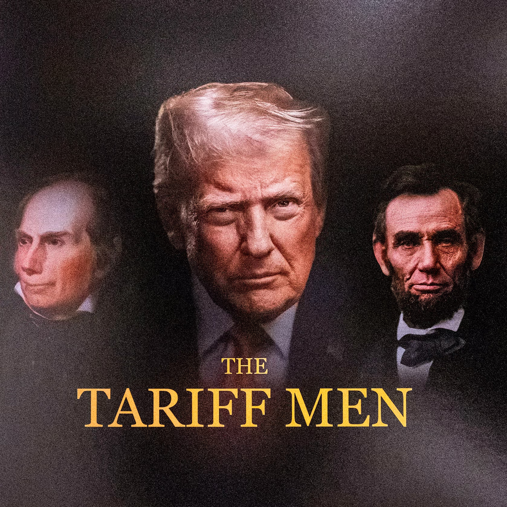 In an image created by the team of White House trade adviser Peter Navarro, President Donald Trump, center, is pictured with Henry Clay and Abraham Lincoln 
