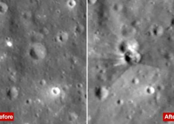 Before-and-after NASA images show crater carved by SpaceX rocket that slammed into the moon