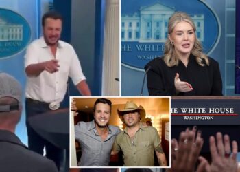 Luke Bryan and Jason Aldean play White House press secretary ahead of Karoline Leavitt’s exit