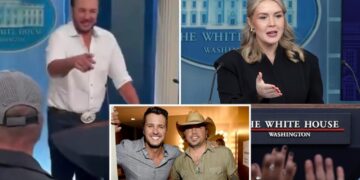 Luke Bryan and Jason Aldean play White House press secretary ahead of Karoline Leavitt’s exit