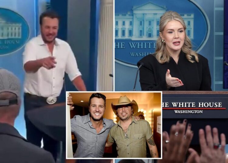 Luke Bryan and Jason Aldean play White House press secretary ahead of Karoline Leavitt’s exit