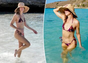 ‘White Lotus’ star Michelle Monaghan showcases her toned figure in string bikini during Indonesian vacation