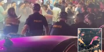 Major California city deploys fleet of cops to battle lawless late-night crowds in notorious party zone
