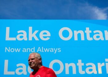 ‘Long after President Trump is gone, it will still be called Lake Ontario’ — Premier Doug Ford fires back at ‘Lake America’ decree with giant sign