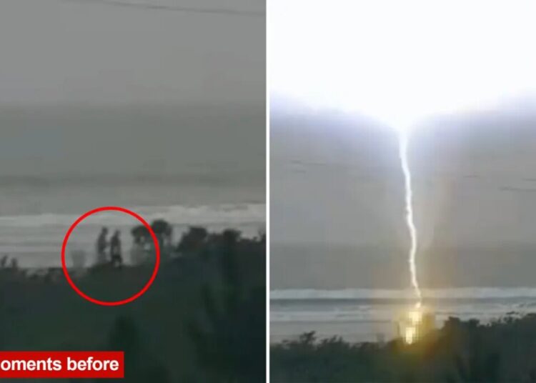 Woman, 39, dies after lightning strike on Brazilian beach