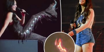 Kacey Musgraves’ stage bursts into flames during ‘Golden Hour’ performance at Boston concert