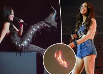 Kacey Musgraves’ stage bursts into flames during ‘Golden Hour’ performance at Boston concert