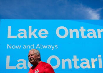 Ontario premier answers Trump’s ‘Lake America’ with giant ‘Lake Ontario’ sign