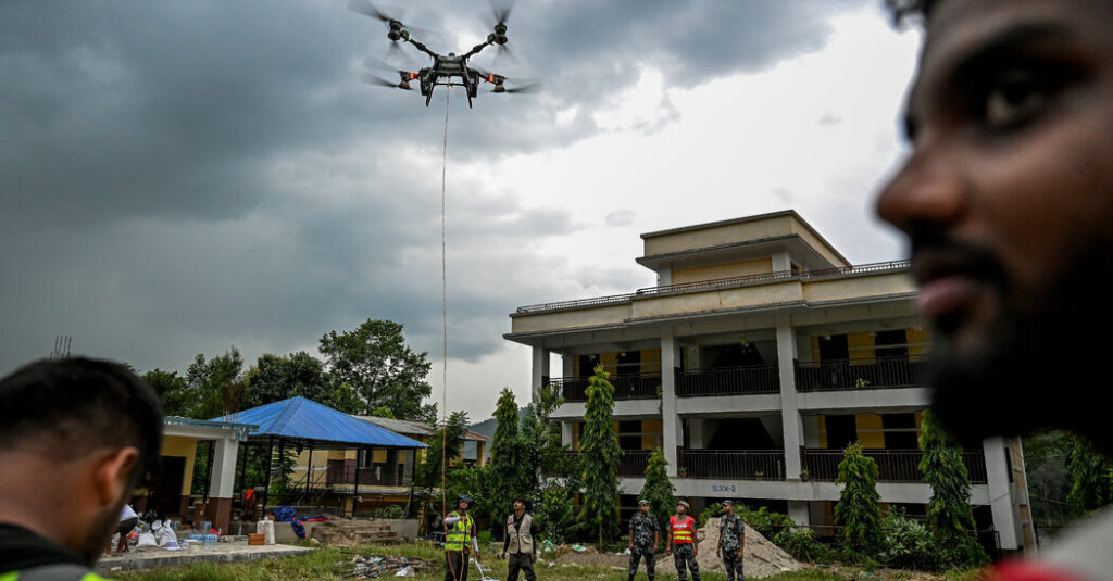 See Nepali Rescue Workers Testing Aid Delivery by Drone
