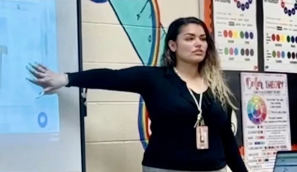 Samira Hardcastle, former Metro Nashville teacher, presenting in a classroom.