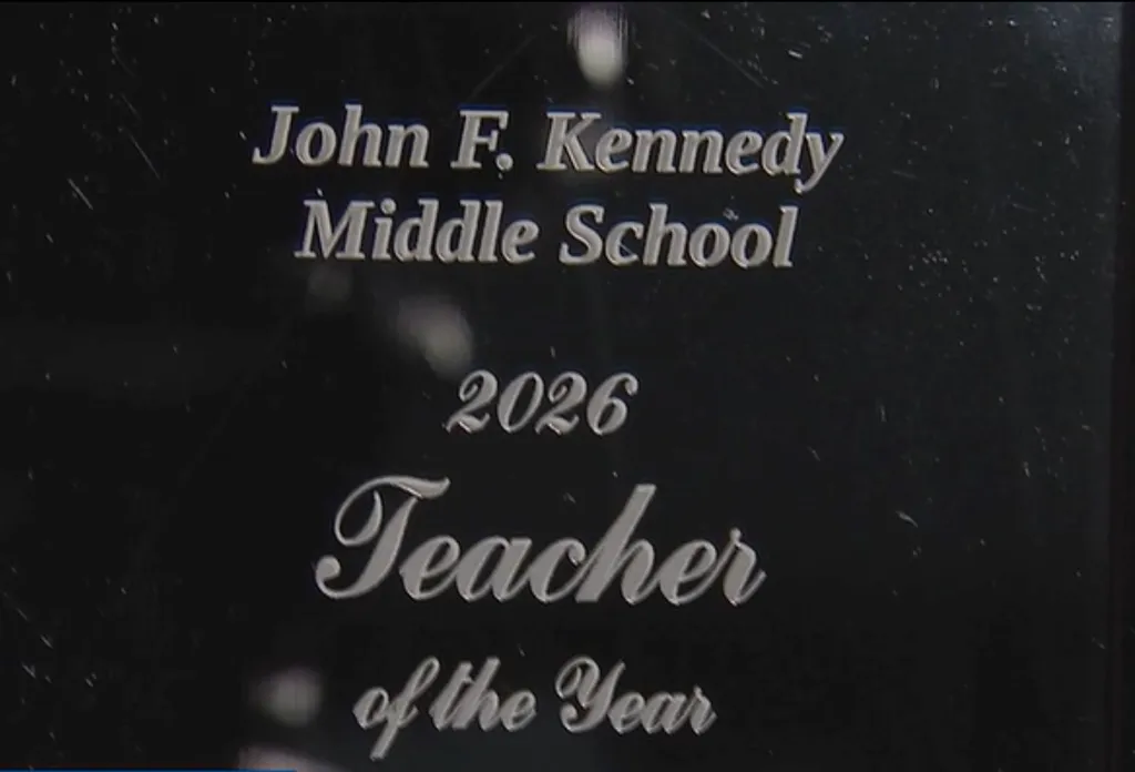 John F. Kennedy Middle School Teacher of the Year 2026 award.