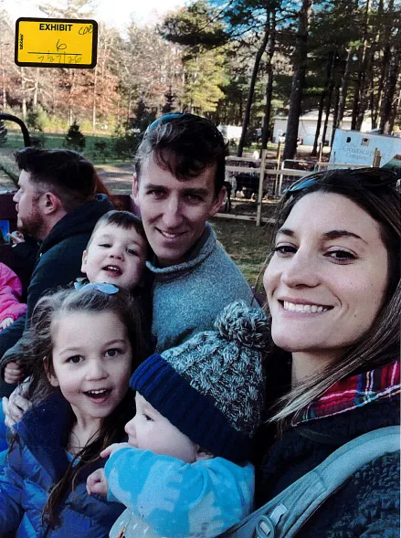 Lindsay and Patrick Clancy with their three children, Cora, Dawson, and Callan.