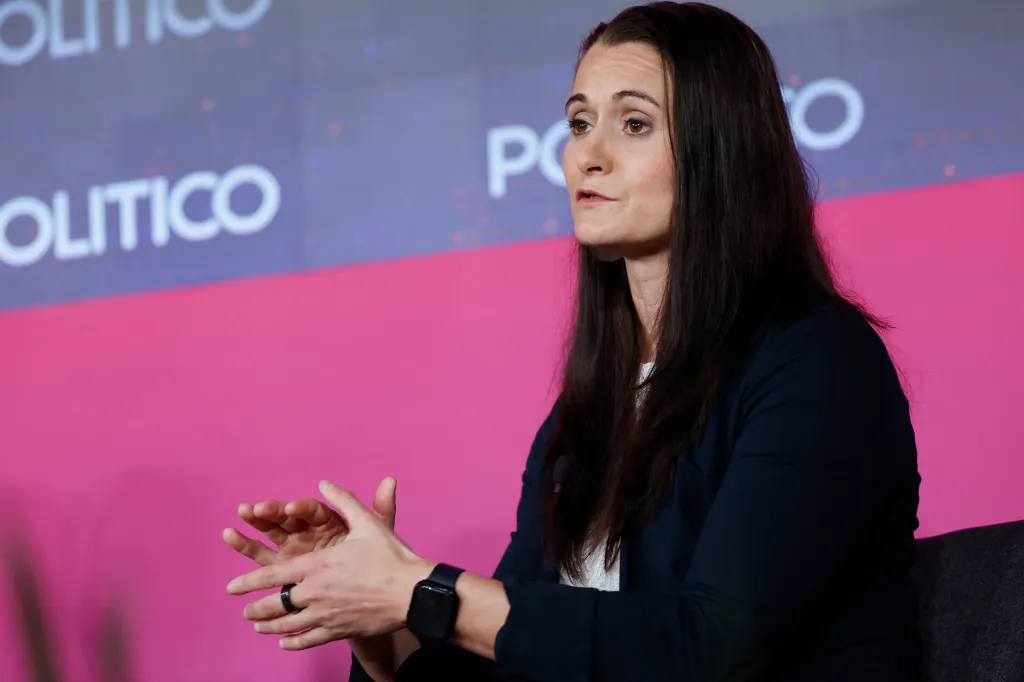 Cait Conley speaking at Politico's AI and Tech Summit.