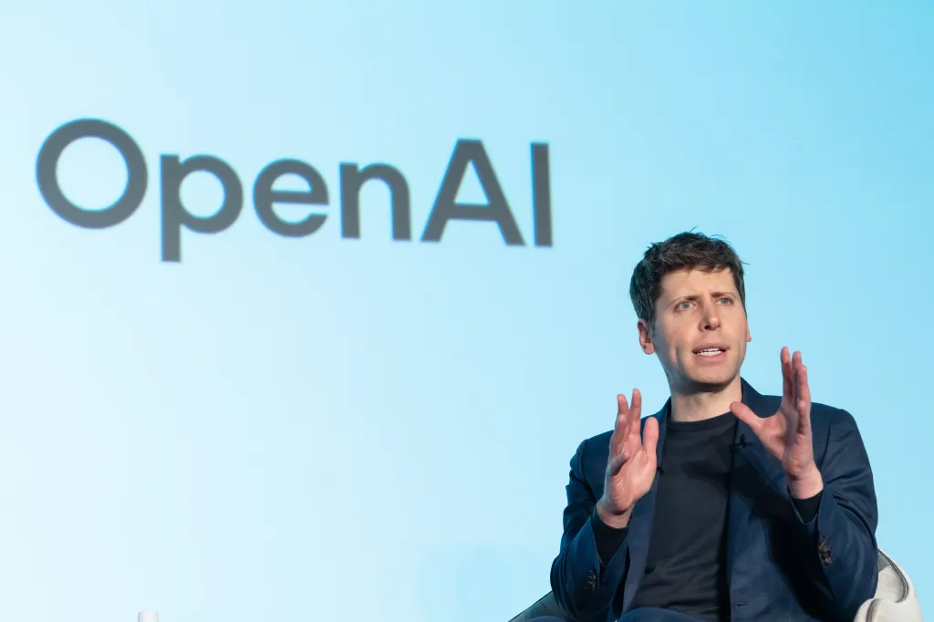 Sam Altman speaking at the 