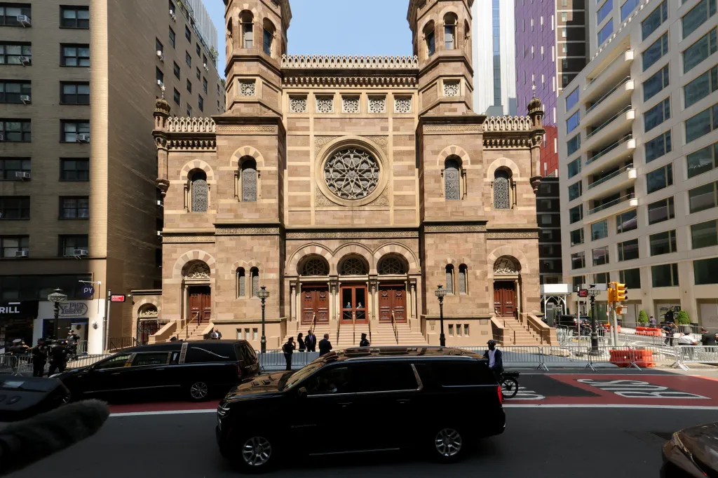 Funeral services for Clive Davis at Central Synagogue in Manhattan.