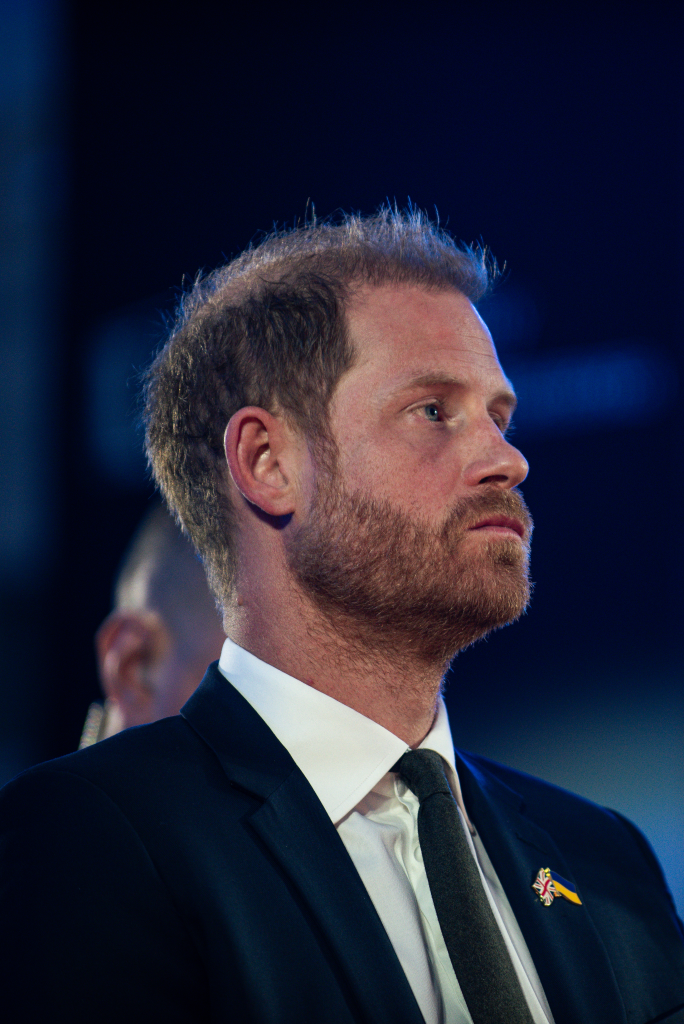 Prince Harry delivering a speech at the Kyiv Security Forum.