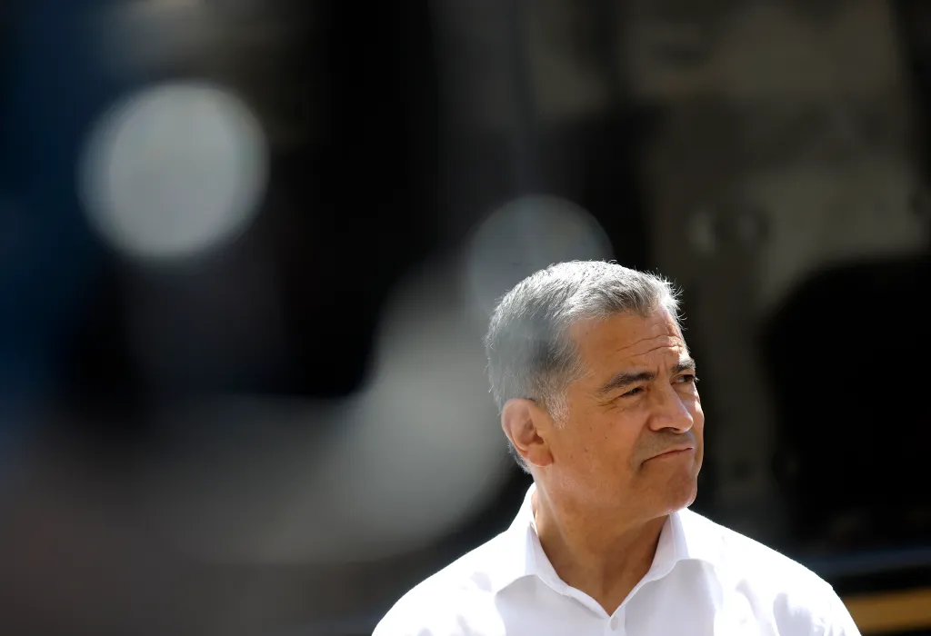Xavier Becerra campaigning in Little Tokyo, Los Angeles.