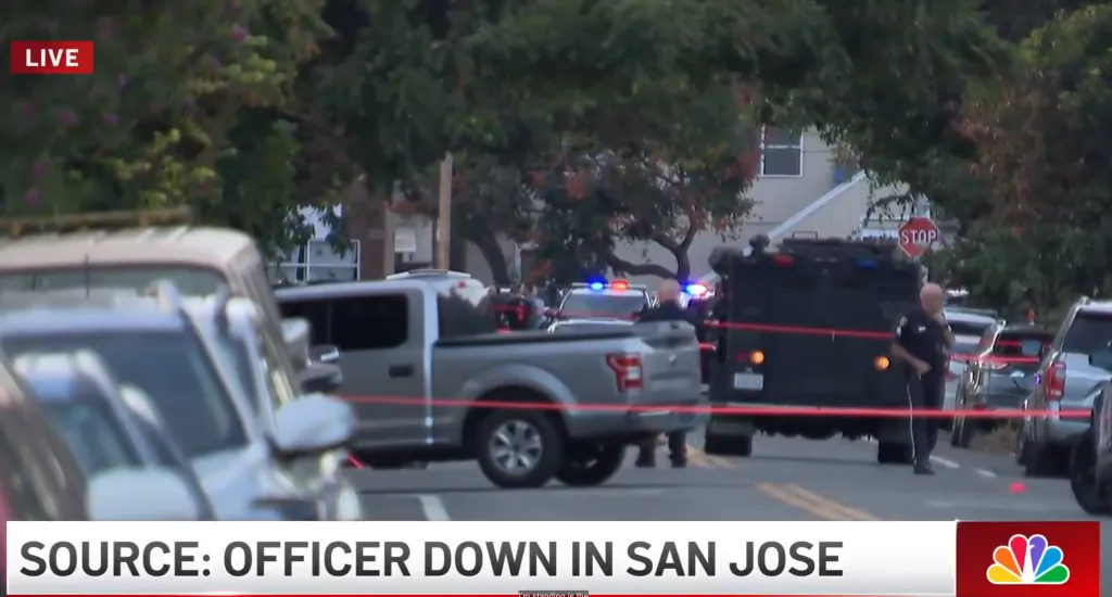 Law enforcement response in San Jose following an officer being shot.