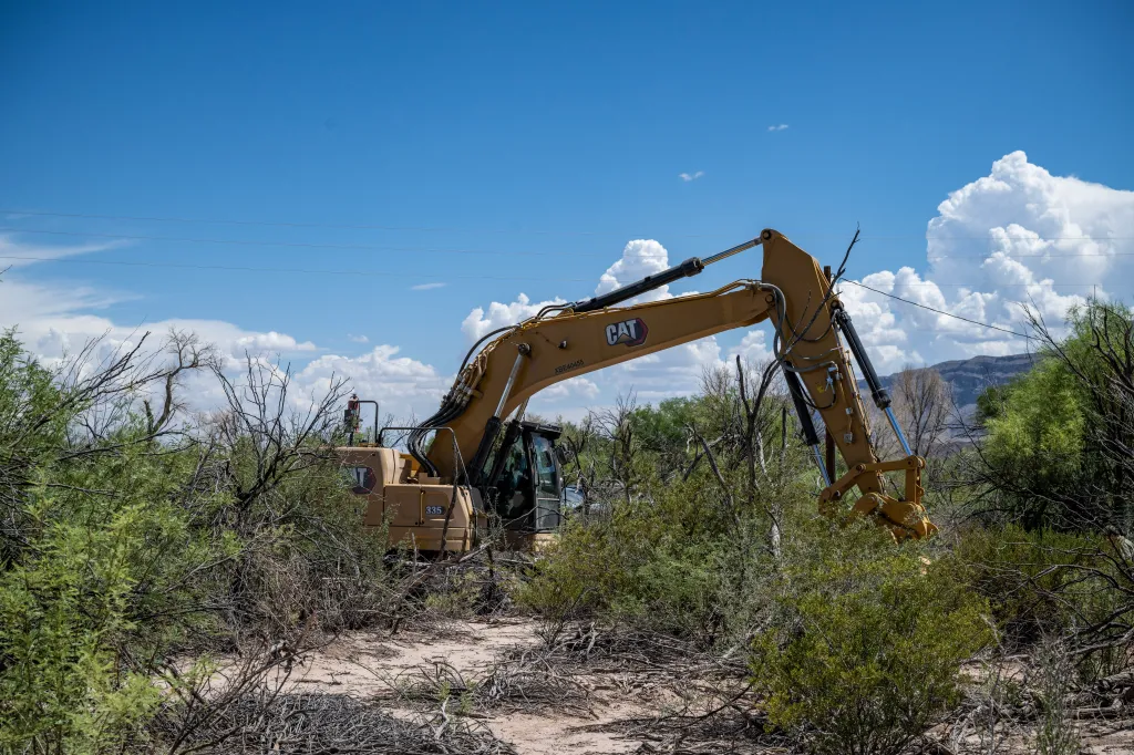Heavy machinery inside Big Bend National Park.